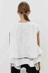 Blusa con fondo trasparente in tulle