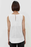 Blusa smanicata con spacco sul fianco