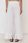 Pantalone dritto con motivo frange sul fondo