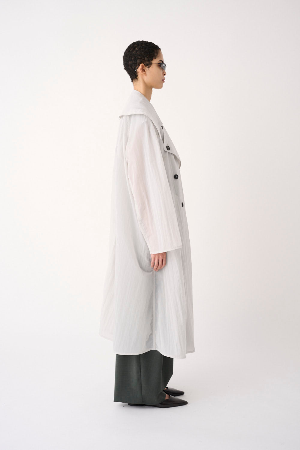 TRENCH LUNGO IN TELA NYLON
