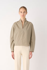 BLUSA MANICA LUNGA IN POPELINE STRETCH