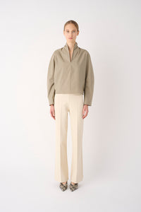 BLUSA MANICA LUNGA IN POPELINE STRETCH