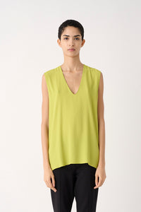 BLUSA SCOLLO A V IN CREPE DE CHINE MISTO SETA