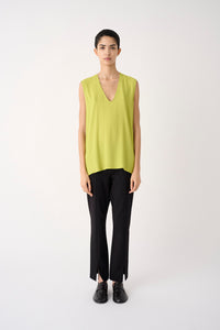 BLUSA SCOLLO A V IN CREPE DE CHINE MISTO SETA