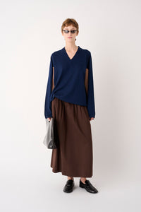 PULLOVER IN PURA LANA CON SCOLLO A V
