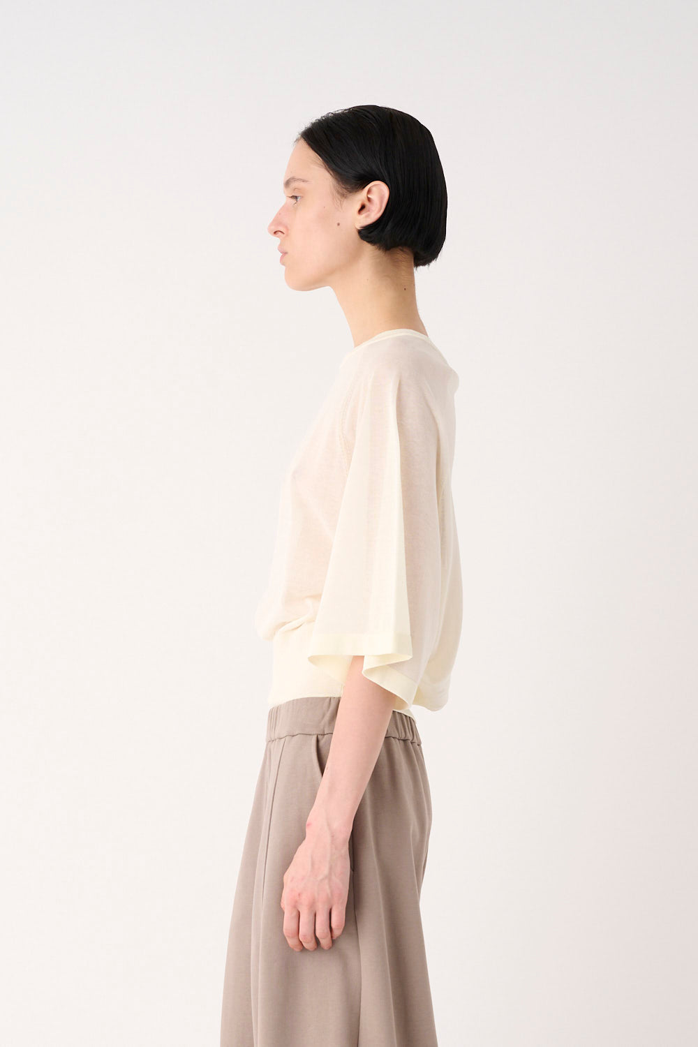 MAGLIA GIROCOLLO IN MISTO COTONE GARZATO
