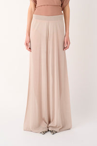PANTALONE AMPIO IN MAGLIA MISTO COTONE GARZATO