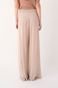 PANTALONE AMPIO IN MAGLIA MISTO COTONE GARZATO