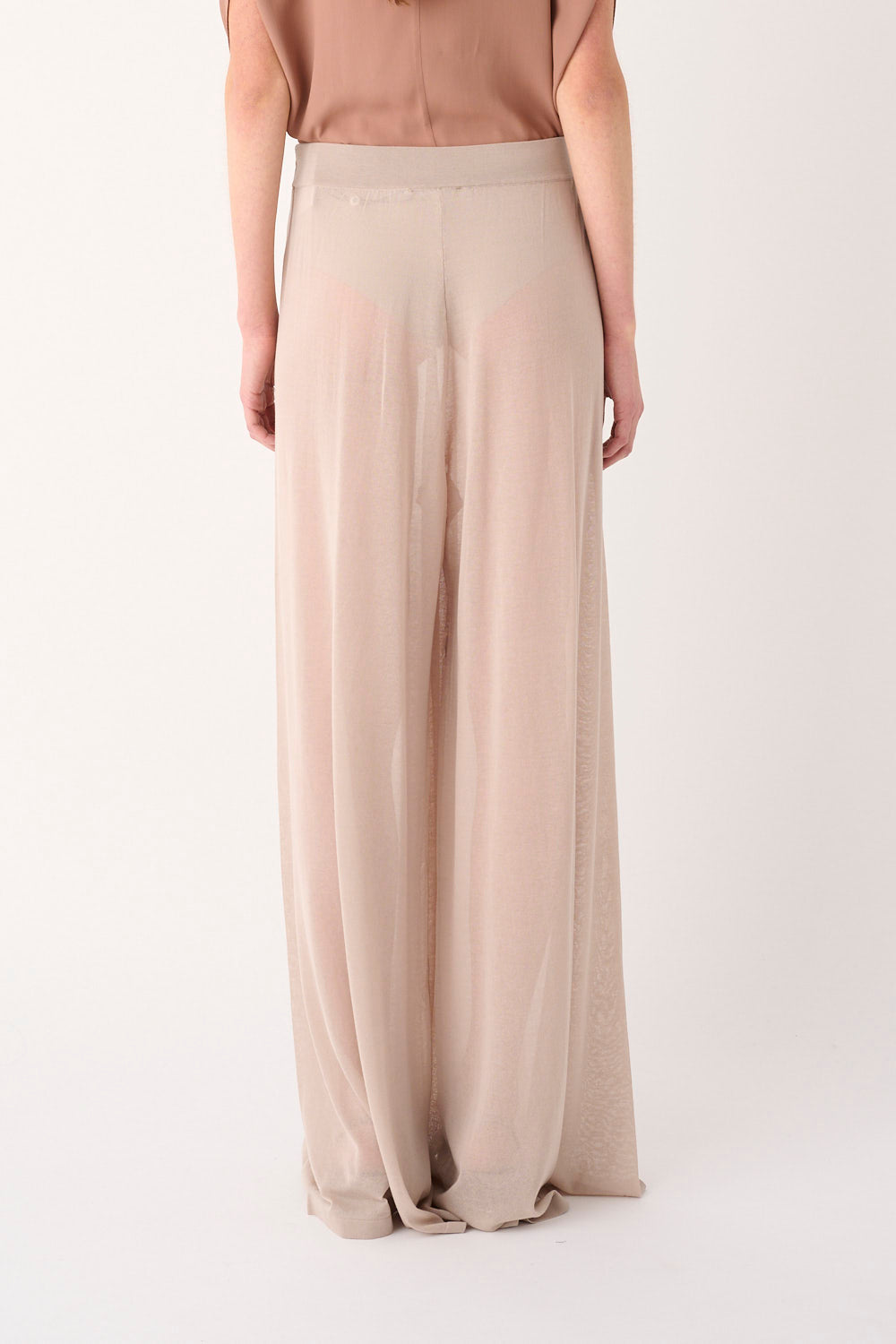 PANTALONE AMPIO IN MAGLIA MISTO COTONE GARZATO
