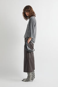 T-SHIRT COLLO ALTO IN MORBIDA CINIGLIA