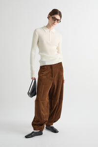 PANTALONE AMPIO IN VELLUTO A COSTE